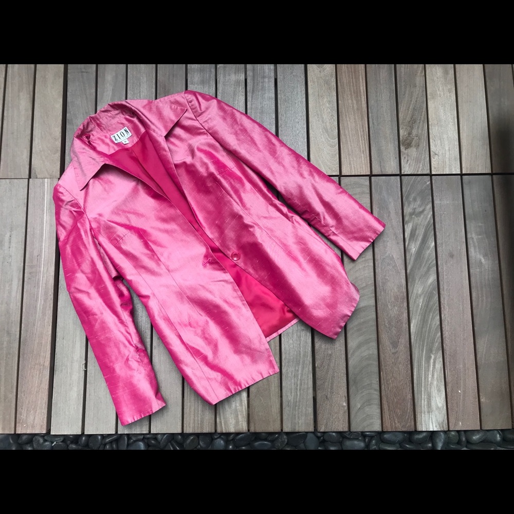 ZION Sheeny Pink 90’s Style Pocketed Blazer